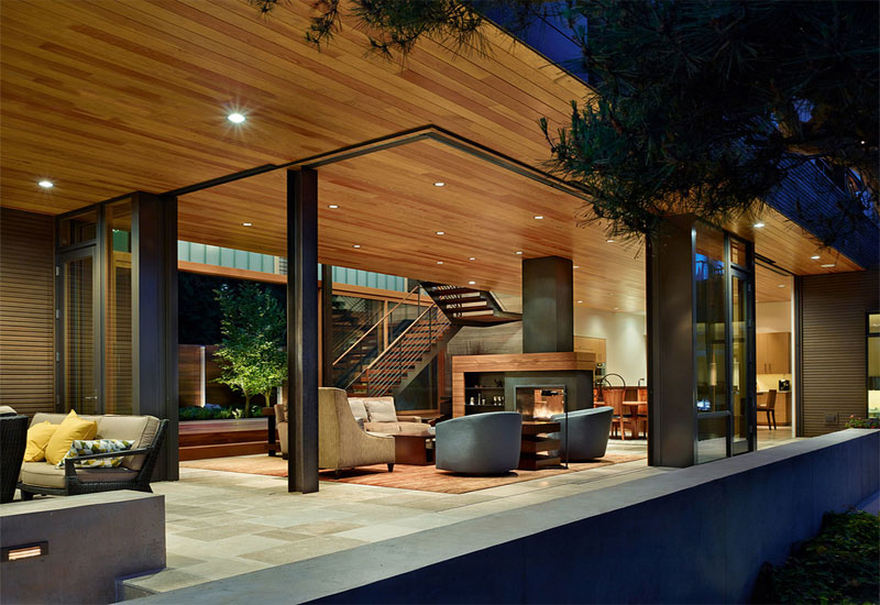 courtyard house trendy style living room